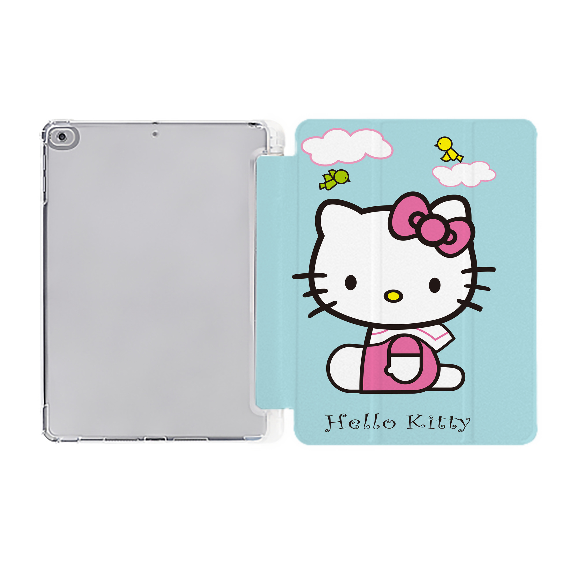 （画像用） Hello Kitty ハローキティ IPad ケース ペン収納付き 三つ折りスタンド PUレザー×シリコン 対応機種9.5/10.5/10.9インチ